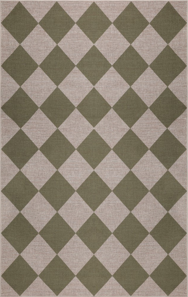 Evoke Diamond Non-slip Machine-washable Area Rug