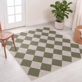 Evoke Diamond Non-slip Machine-washable Area Rug