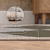 Evoke Diamond Non-slip Machine-washable Area Rug