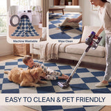 Evoke Diamond Non-slip Machine-washable Area Rug