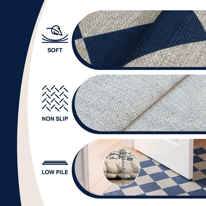 Evoke Diamond Non-slip Machine-washable Area Rug