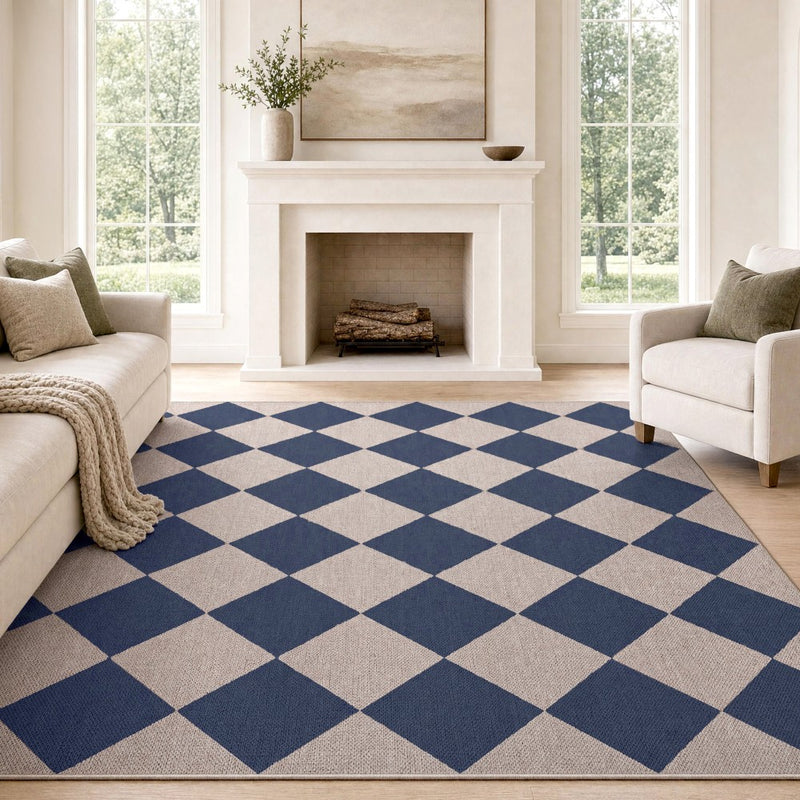 Evoke Diamond Non-slip Machine-washable Area Rug