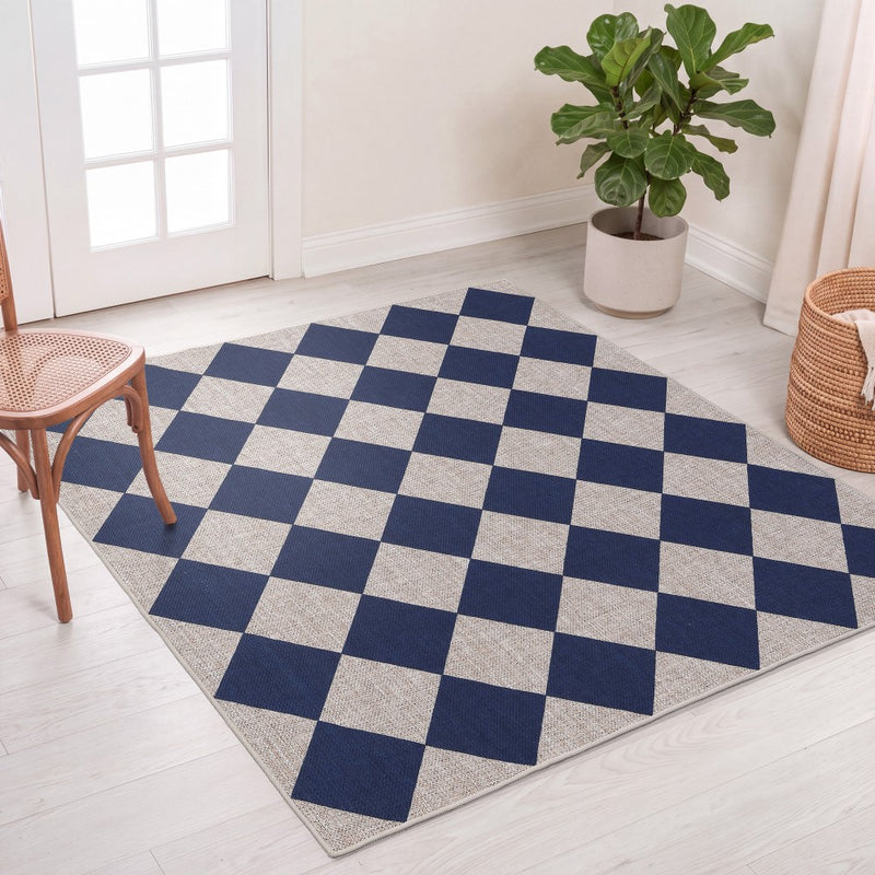 Evoke Diamond Non-slip Machine-washable Area Rug