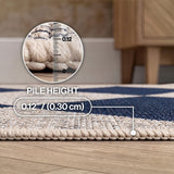 Evoke Diamond Non-slip Machine-washable Area Rug