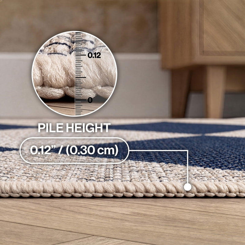 Evoke Diamond Non-slip Machine-washable Area Rug