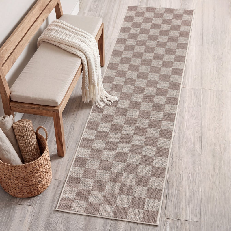Rook Checkerboard Non-slip Machine-washable Area Rug