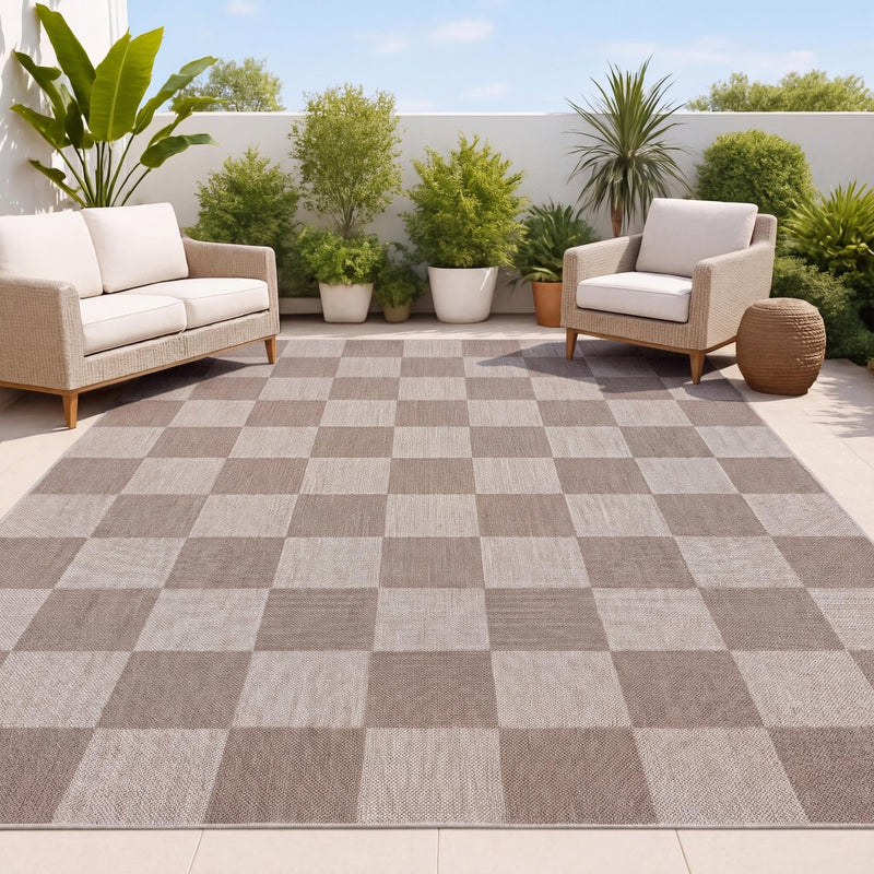 Rook Checkerboard Non-slip Machine-washable Area Rug