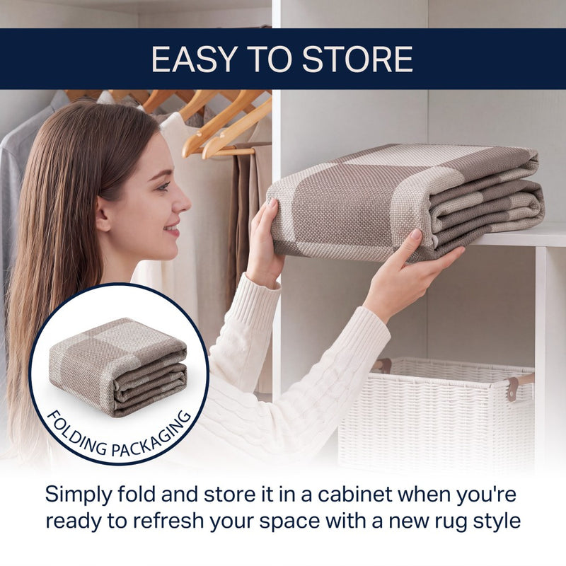 Rook Checkerboard Non-slip Machine-washable Area Rug
