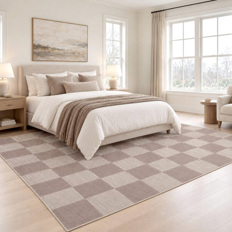 Rook Checkerboard Non-slip Machine-washable Area Rug