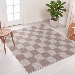 Rook Checkerboard Non-slip Machine-washable Area Rug