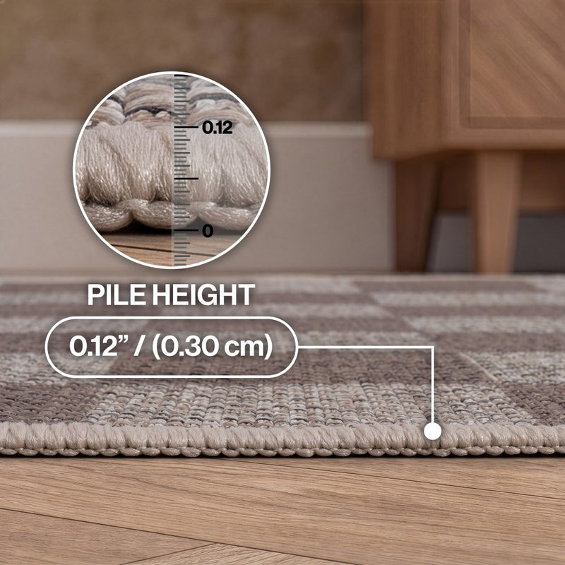 Rook Checkerboard Non-slip Machine-washable Area Rug