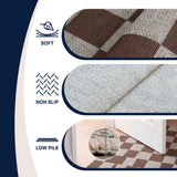 Rook Checkerboard Non-slip Machine-washable Area Rug