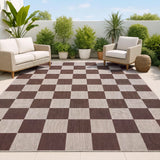 Rook Checkerboard Non-slip Machine-washable Area Rug