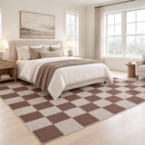 Rook Checkerboard Non-slip Machine-washable Area Rug
