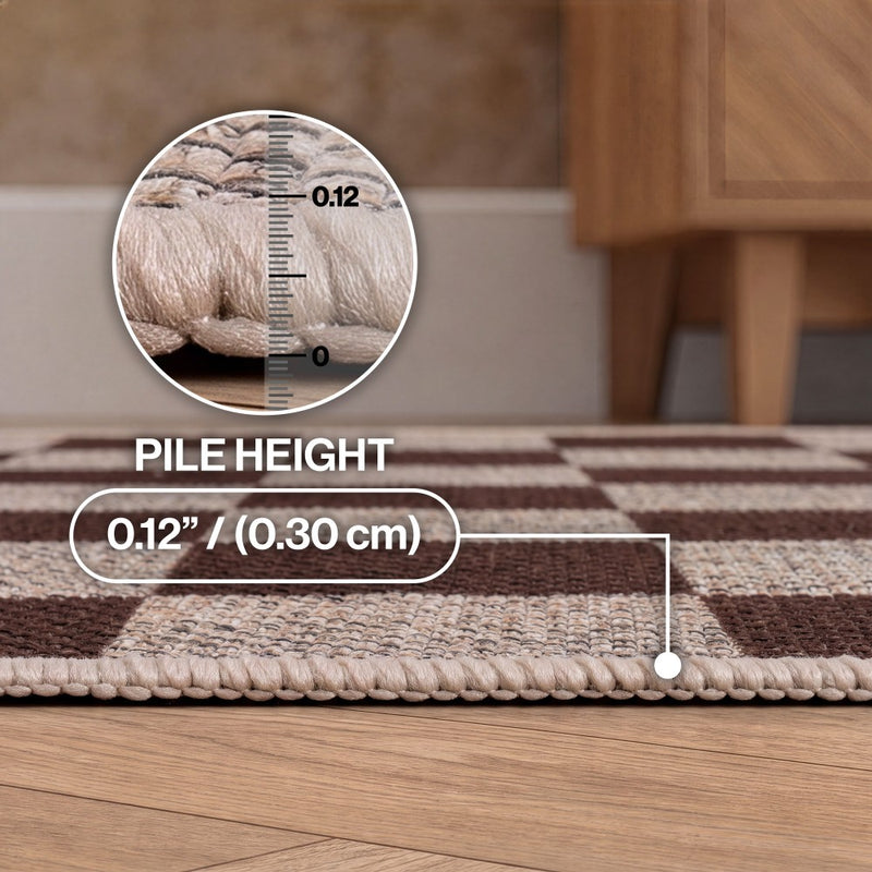 Rook Checkerboard Non-slip Machine-washable Area Rug