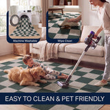 Rook Checkerboard Non-slip Machine-washable Area Rug