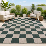 Rook Checkerboard Non-slip Machine-washable Area Rug