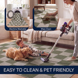 Rook Checkerboard Non-slip Machine-washable Area Rug