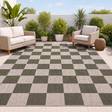 Rook Checkerboard Non-slip Machine-washable Area Rug