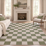 Rook Checkerboard Non-slip Machine-washable Area Rug