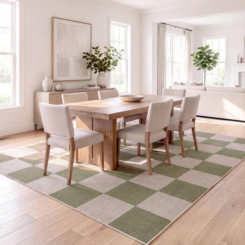 Rook Checkerboard Non-slip Machine-washable Area Rug