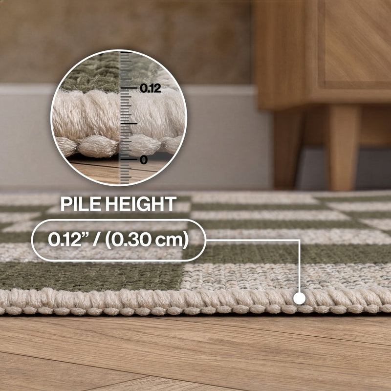 Rook Checkerboard Non-slip Machine-washable Area Rug