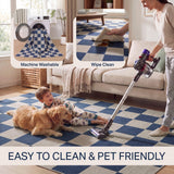 Rook Checkerboard Non-slip Machine-washable Area Rug