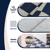 Rook Checkerboard Non-slip Machine-washable Area Rug
