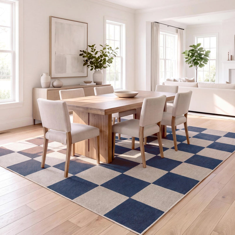 Rook Checkerboard Non-slip Machine-washable Area Rug