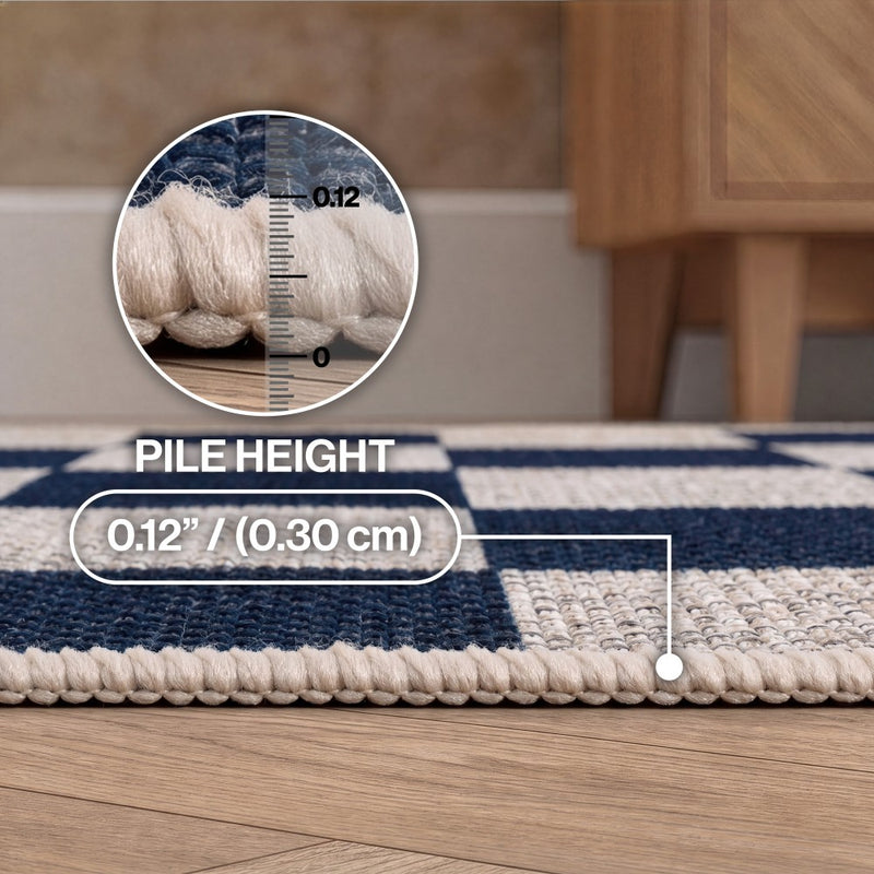 Rook Checkerboard Non-slip Machine-washable Area Rug