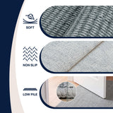 Holly Heathered Tonal Faux Jute Textured Non-Slip Machine-Washable Area Rug
