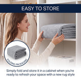 Holly Heathered Tonal Faux Jute Textured Non-Slip Machine-Washable Area Rug