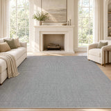 Holly Heathered Tonal Faux Jute Textured Non-Slip Machine-Washable Area Rug