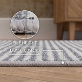 Holly Heathered Tonal Faux Jute Textured Non-Slip Machine-Washable Area Rug
