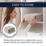 Holly Heathered Tonal Faux Jute Textured Non-Slip Machine-Washable Area Rug