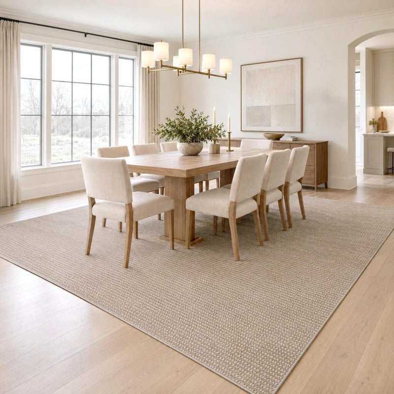 Holly Heathered Tonal Textured Non-slip Machine-washable Area Rug