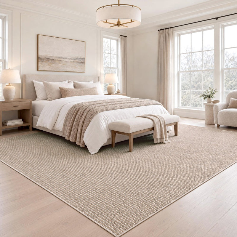 Holly Heathered Tonal Textured Non-slip Machine-washable Area Rug