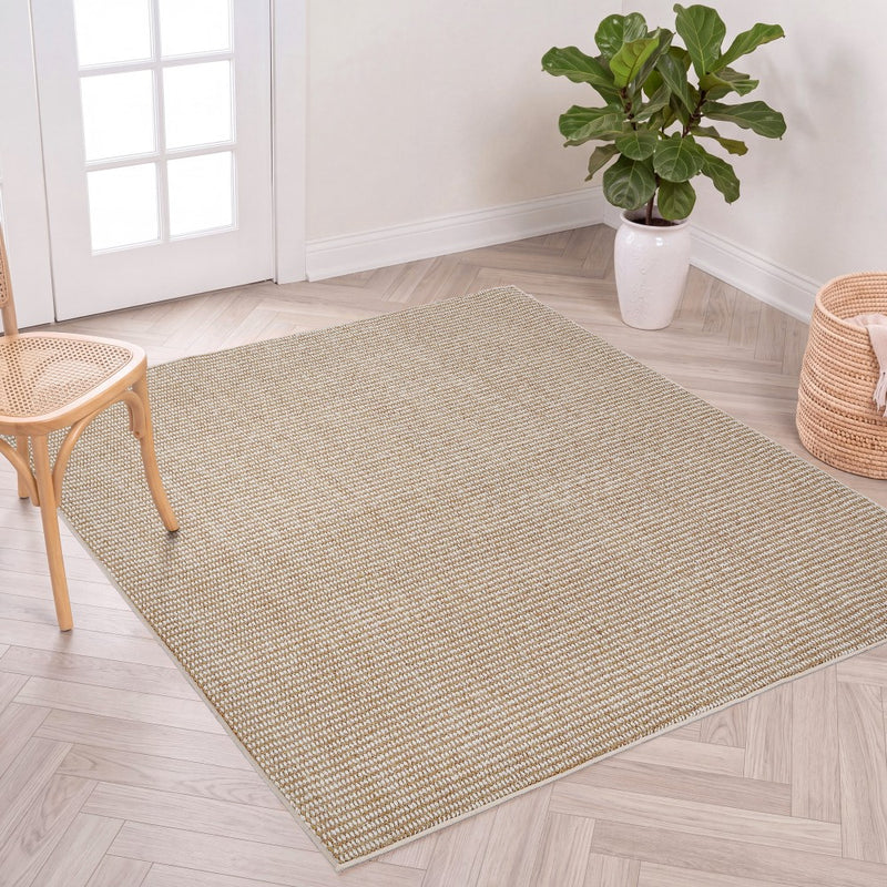 Holly Heathered Tonal Textured Non-slip Machine-washable Area Rug