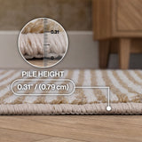 Holly Heathered Tonal Faux Jute Textured Non-Slip Machine-Washable Area Rug