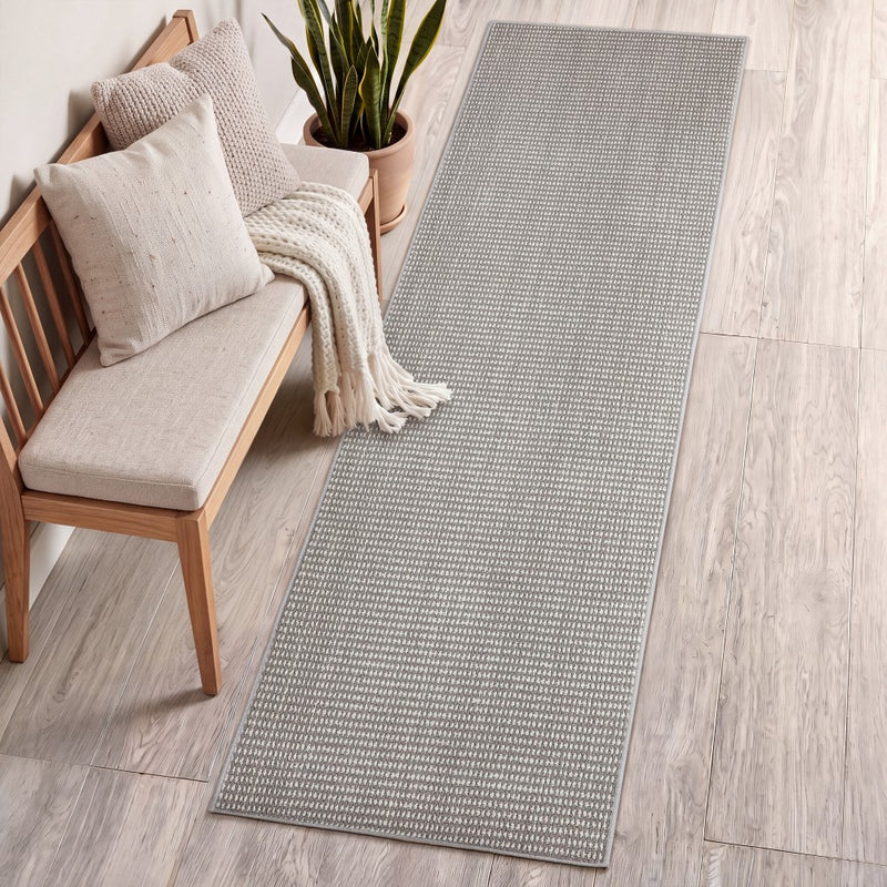 Holly Heathered Tonal Textured Non-slip Machine-washable Area Rug