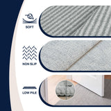 Holly Heathered Tonal Textured Non-slip Machine-washable Area Rug
