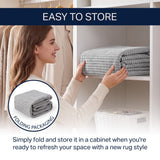 Holly Heathered Tonal Textured Non-slip Machine-washable Area Rug