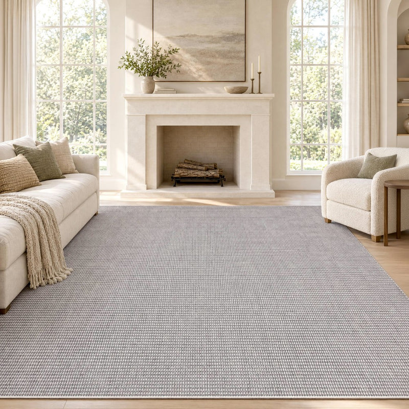 Holly Heathered Tonal Textured Non-slip Machine-washable Area Rug