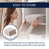 Holly Heathered Tonal Textured Non-slip Machine-washable Area Rug