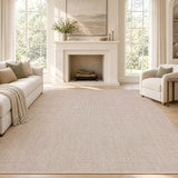 Holly Heathered Tonal Textured Non-slip Machine-washable Area Rug