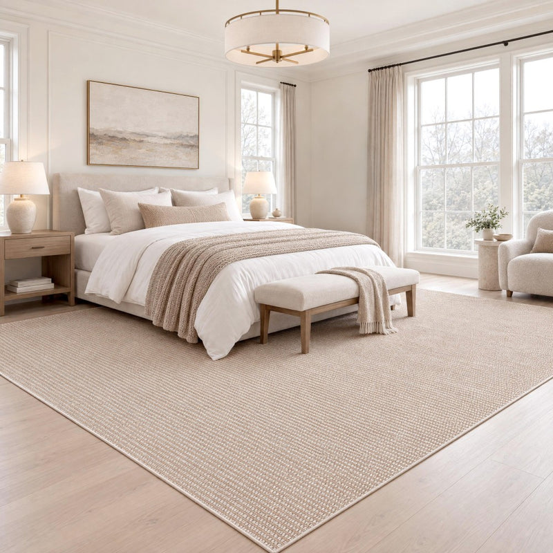 Holly Heathered Tonal Textured Non-slip Machine-washable Area Rug
