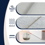 Hailey Textured Solid Plain Non-slip Machine-washable Area Rug