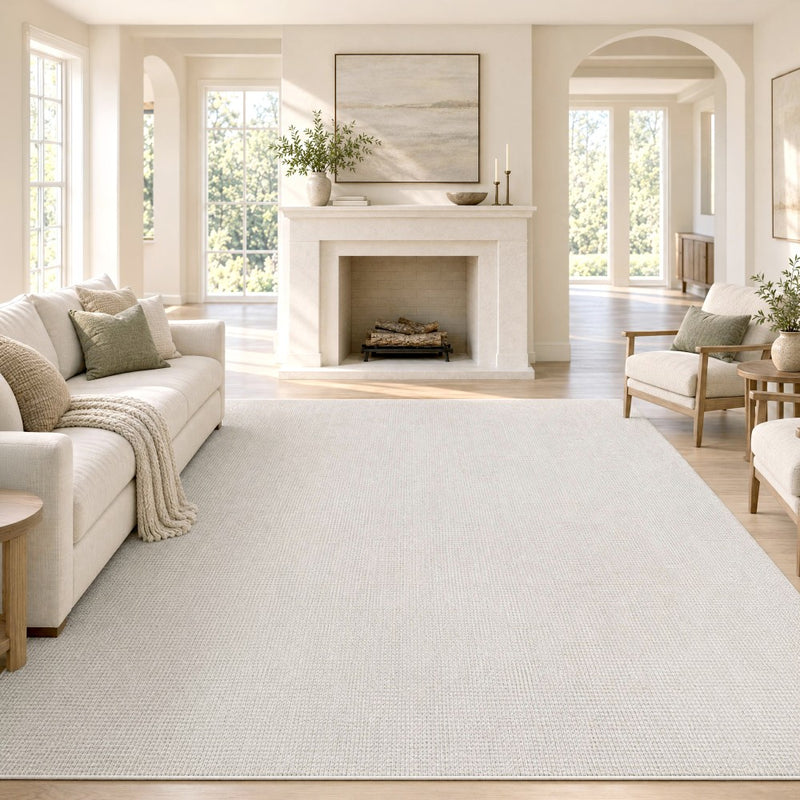 Holly Heathered Tonal Faux Jute Textured Non-Slip Machine-Washable Area Rug