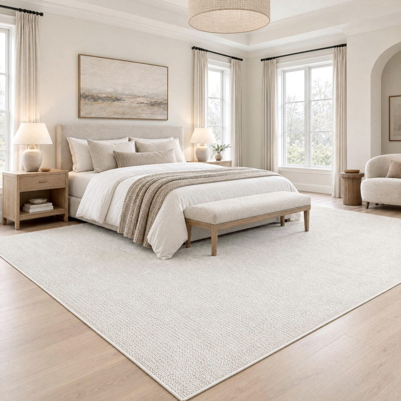 Hailey Textured Solid Plain Non-slip Machine-washable Area Rug
