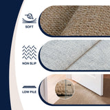 Hailey Textured Solid Plain Non-slip Machine-washable Area Rug